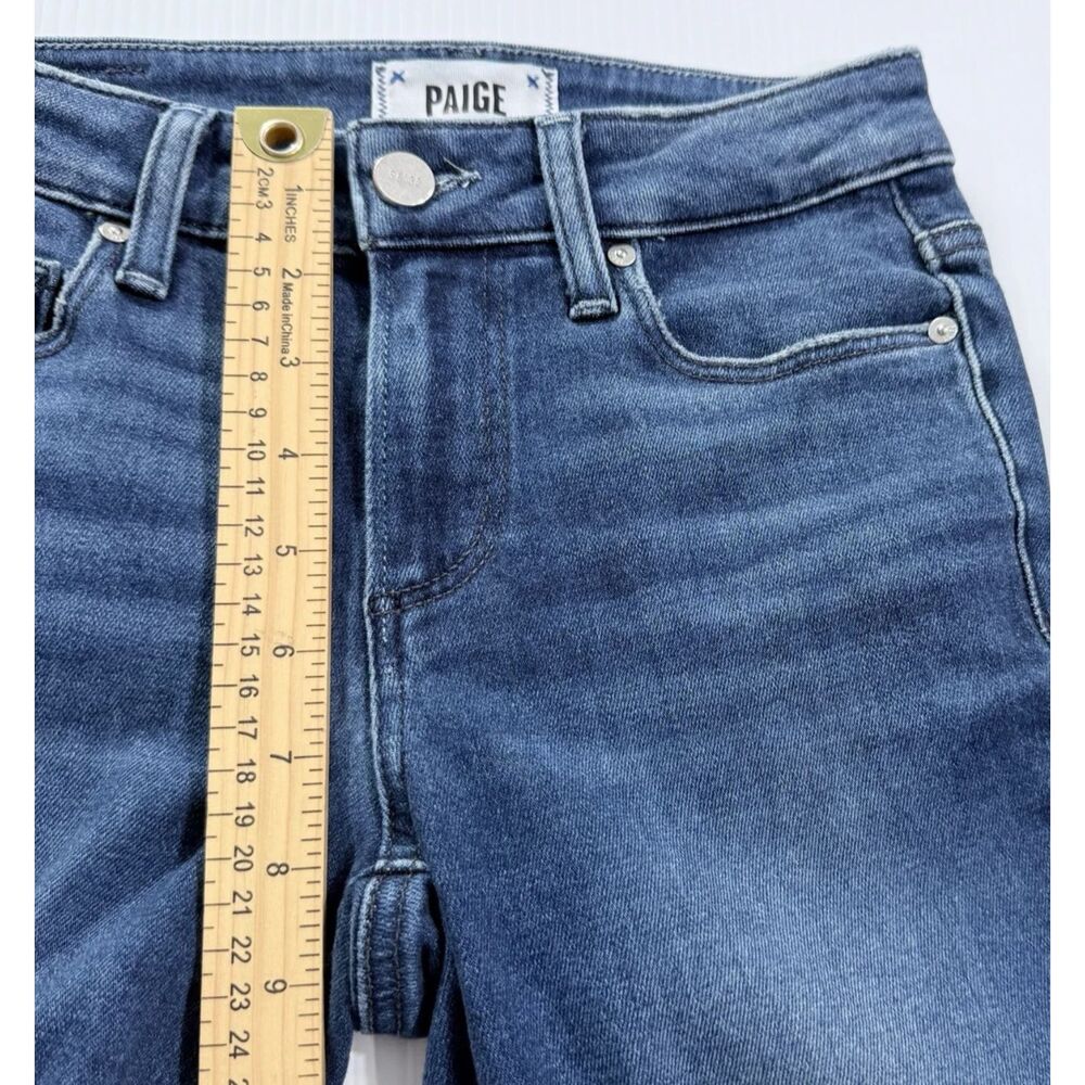 PAIGE Amber Straight Ankle Jeans Distressed Choppy Hem Womens 23 (Fit 24x27.5) - Picture 5 of 9